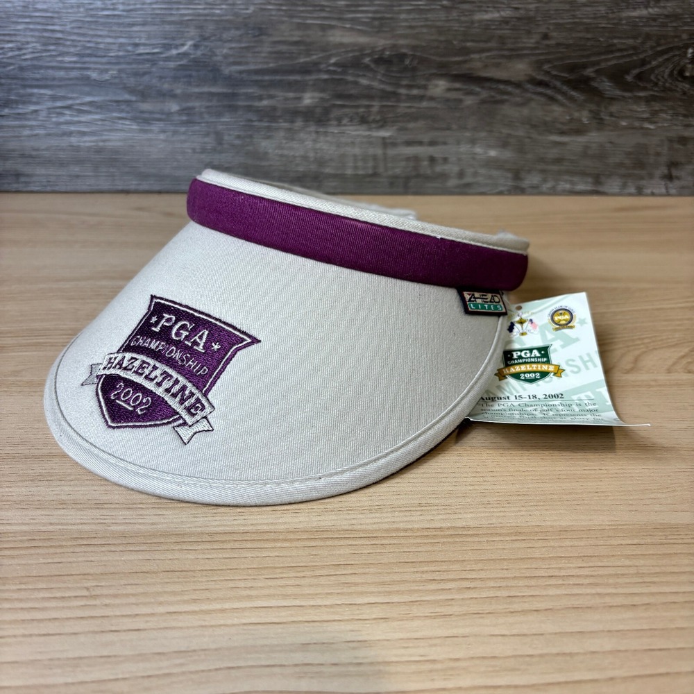 Vintage Hazeltine National Visor Womens Beige Maroon Golf PGA Championship NWT